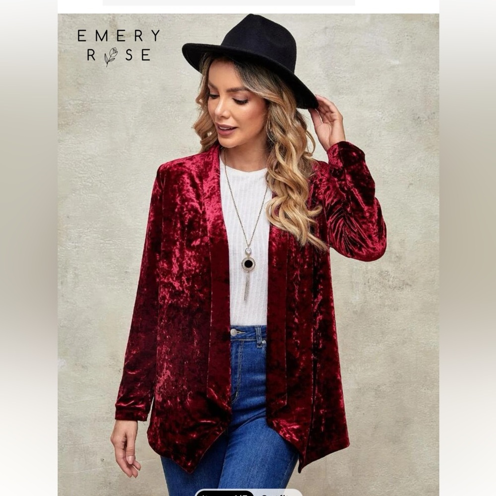 Emery rose velvet blazer medium